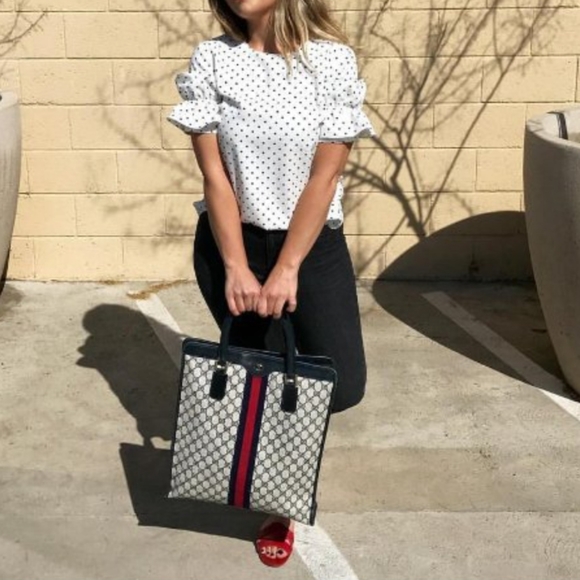 Authentic Vintage Gucci GG Monogram Supreme Sherry Web Ophidia Shopper Tote Bag - Picture 10 of 11